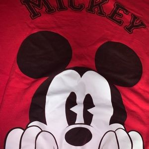 Red Thick Disney Oversized Mickey Sweater
